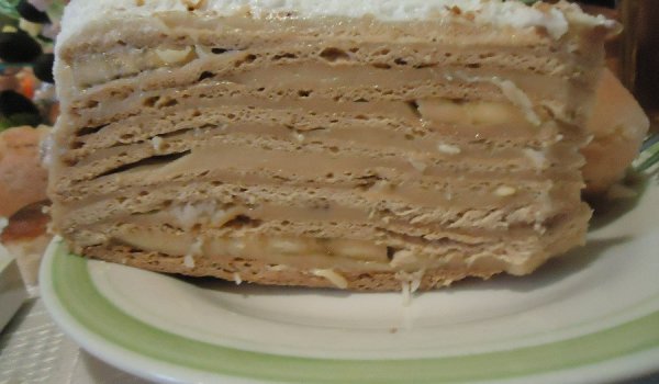 Медена торта с банани