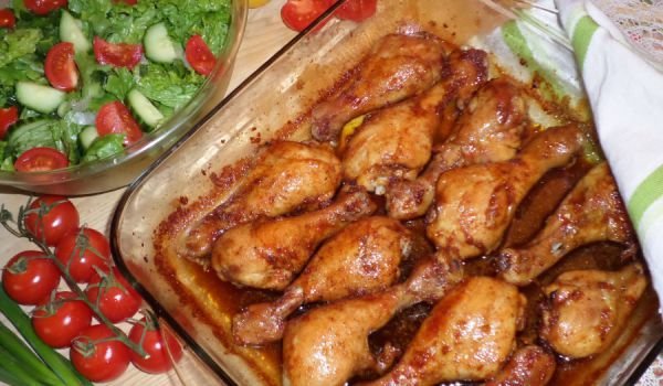 Медени пилешки бутчета с индийски вкус