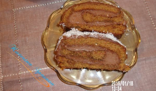 Медено руло с шоколадов крем