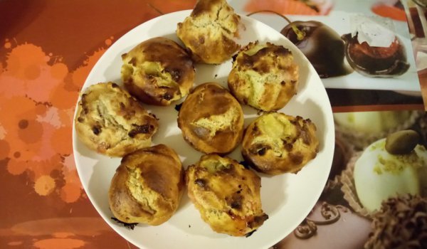 Мъфини с гъби пачи крак, кедрови ядки и сушени кайсии