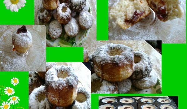 Мъфини със сладко и сушени боровинки