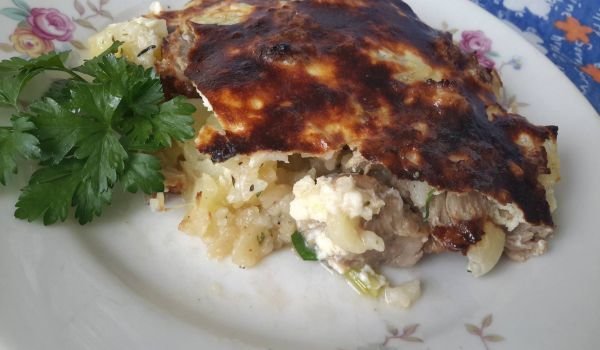 Мусака с агнешко, картофи и ориз