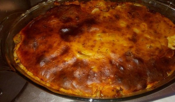 Мусака с лютеница в йенска тавичка