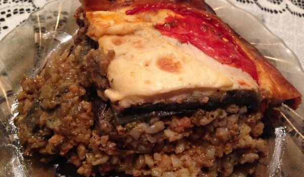 Мусака с патладжан и ориз