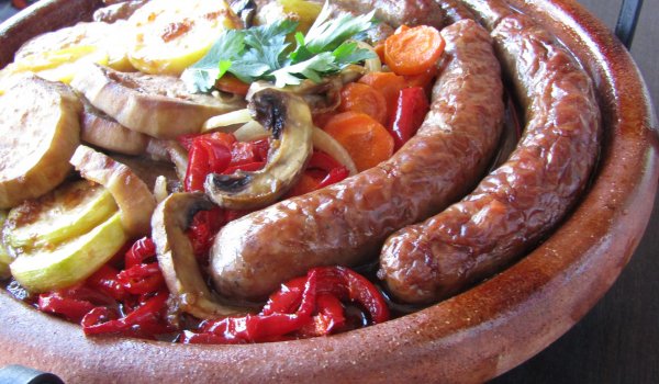 Наденички на сач със зеленчуци