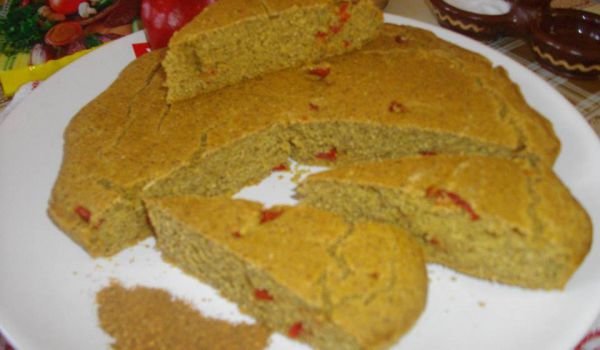 Нахутен соден хляб с чушки