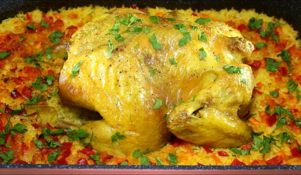 Най-вкусното пиле с ориз и зеленчуци