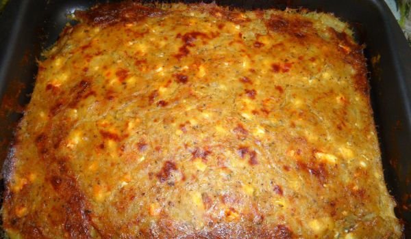 Огретен с картофи и спанак