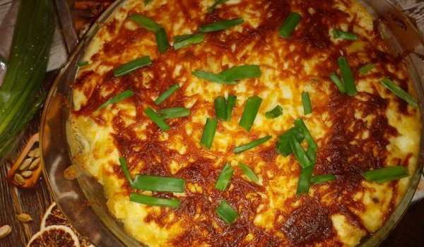Огретен с картофи, зеленчуци и Бешамел