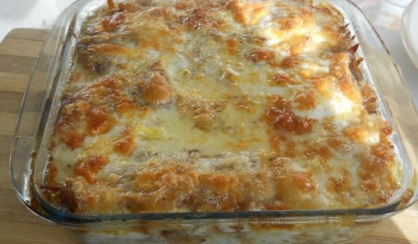 Омлет с хляб и гъби на фурна