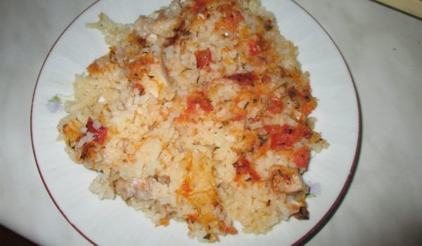 Ориз с бекон и домати