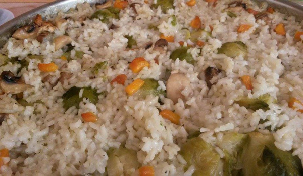 Ориз с брюкселско зеле и гъби