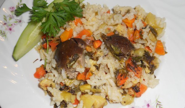 Ориз с бъбреци и тиквички
