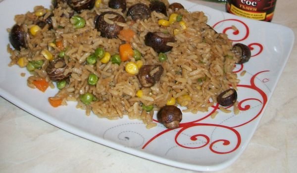 Ориз с диви печурки