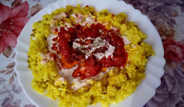 Ориз с домати и зелена соя