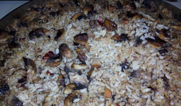 Ориз с гъби и чушки