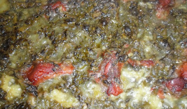 Ориз с лопуш и пушени пилешки маншони