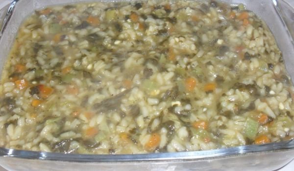 Ориз с моркови, лапад, тиквичка и пипер