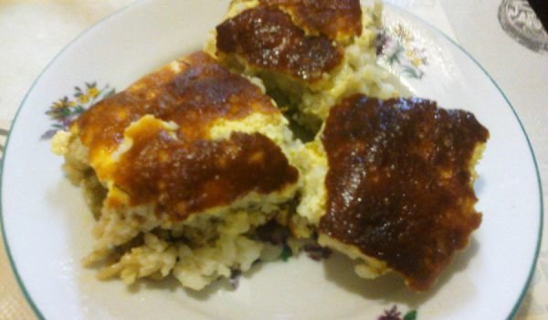 Ориз с тиквички със заливка