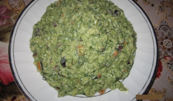 Ориз със спаначен сос