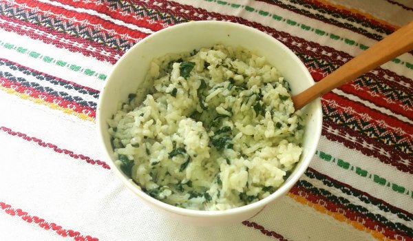 Ориз със спанак на оризоварка