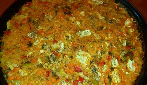 Ориз със зеле от буркан на фурна