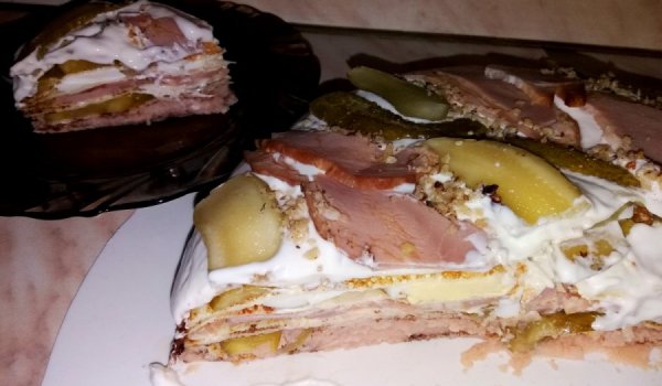 Палачинкова торта с млечна глазура