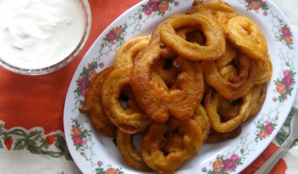 Панирани лучени пръстенчета