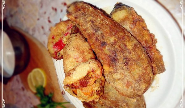 Панирани цели патладжани с плънка