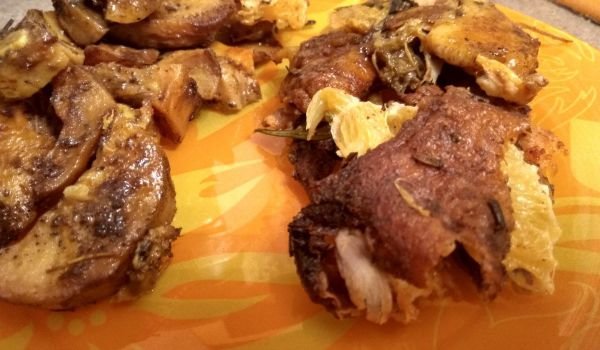Патица на решетка с картофи