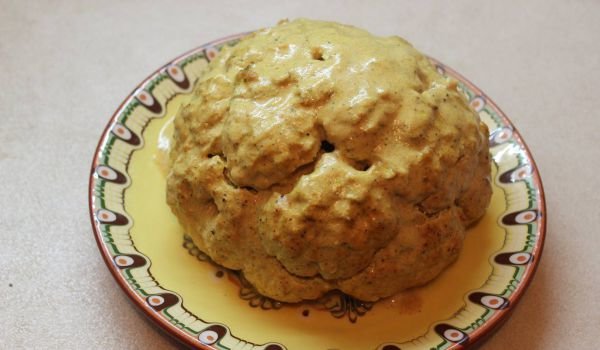 Печен карфиол с млечен сос и къри