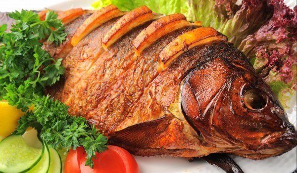 Печен шаран с плънка