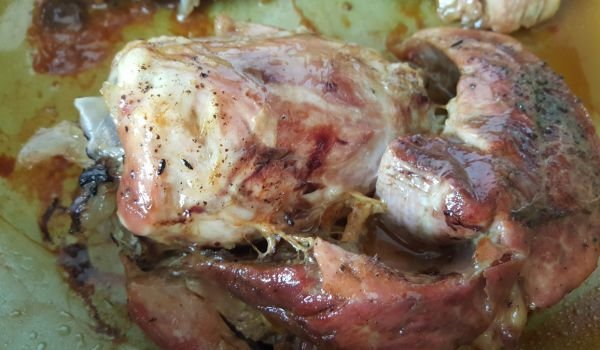 Печен свински джолан с мед и горчица