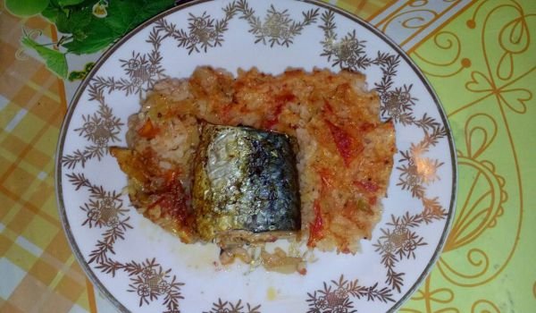 Печена скумрия с ориз