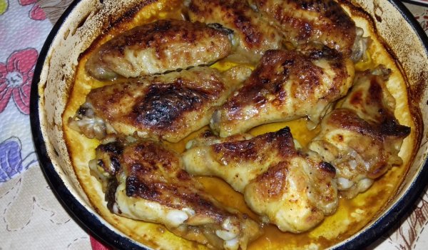 Печени лепкави крилца с лимон и мед