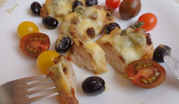 Печени пилешки бутчета с моцарела