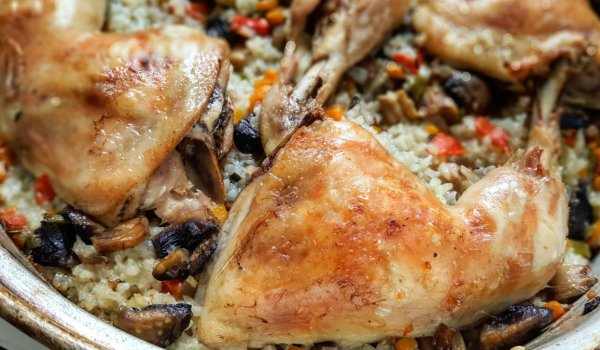 Печени пилешки бутчета с ориз