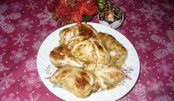 Печени постни зелеви сарми