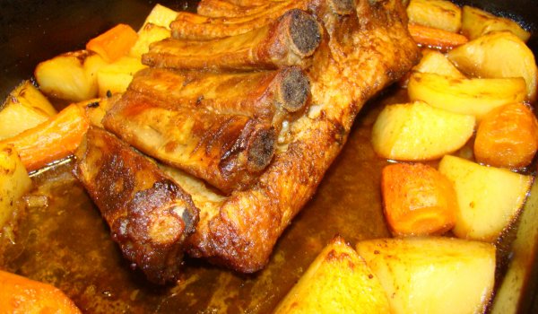 Печени свински гърди с кожичка