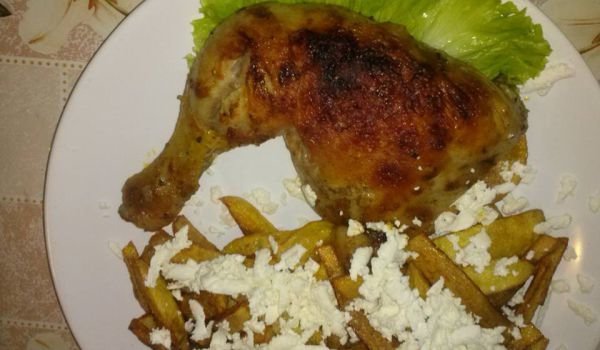 Печени цели бутчета с гарнитура