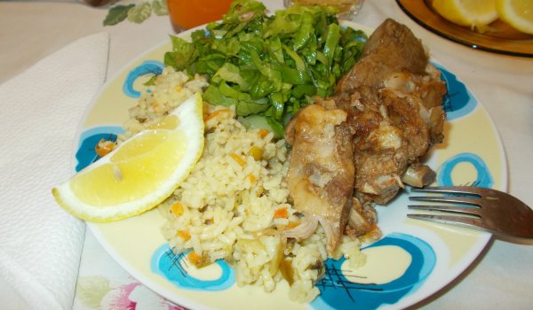 Печено агнешко с ризото