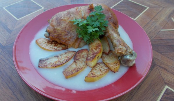 Печено бутче с дюли