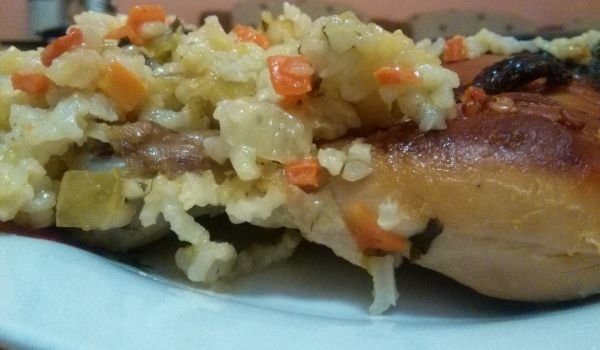 Пиле с ориз и чушки