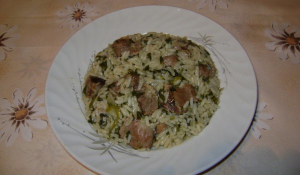 Пиле с ориз и спанак