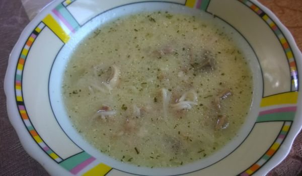 Пилешка супа с воденички и зеленчуци