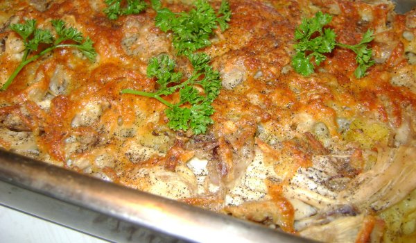 Пилешка запеканка с картофи и кашкавал