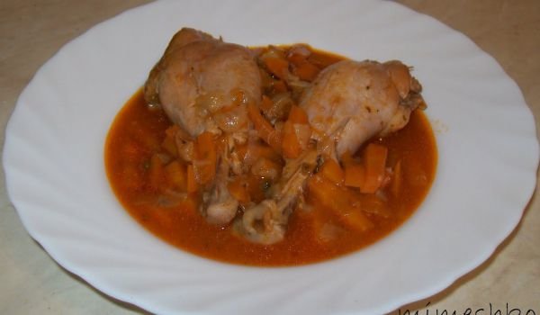 Пилешки бутчета с моркови