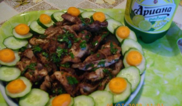 Пилешки филенца с масло и магданоз