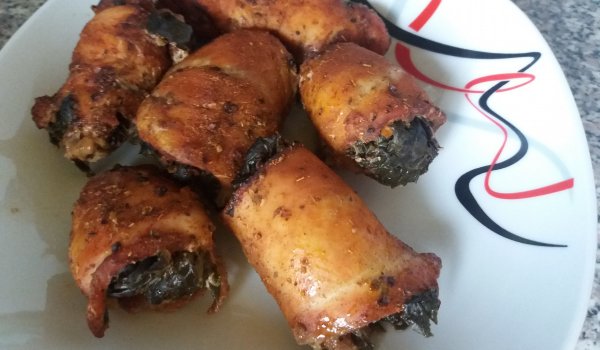 Пилешки ролца със спанак
