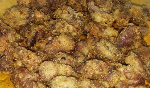 Пилешки сърца в масло